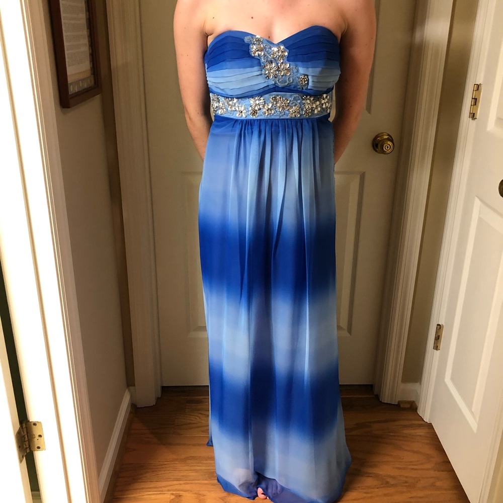 Aqua blue prom dress